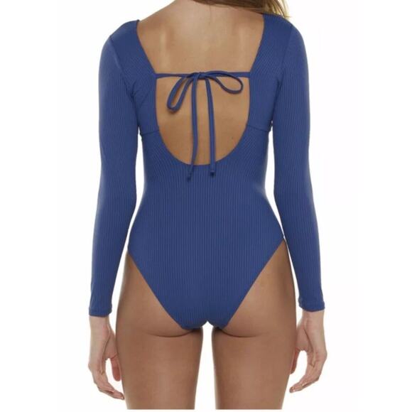 Celebrity Pink storm blue Bodycon Surf Suit L/S One Piece Size medium (7-9) - Picture 4 of 14